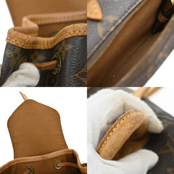 LOUIS VUITTON Mini Montsouris Backpack Bag Monogram Leather Brown main image 16